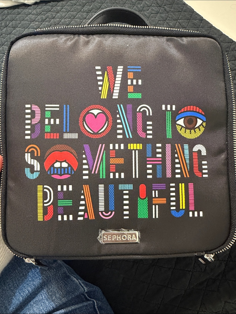 Sephora Black & White X
To TheMarket Cosmetic Bag with Colorful Lettering